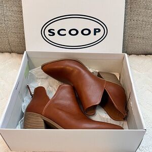 Scoop womens Cognac ankle boots.